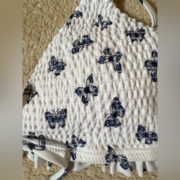 Hollister White with Blue Butterflies Bikini Top - Picture 4 of 6